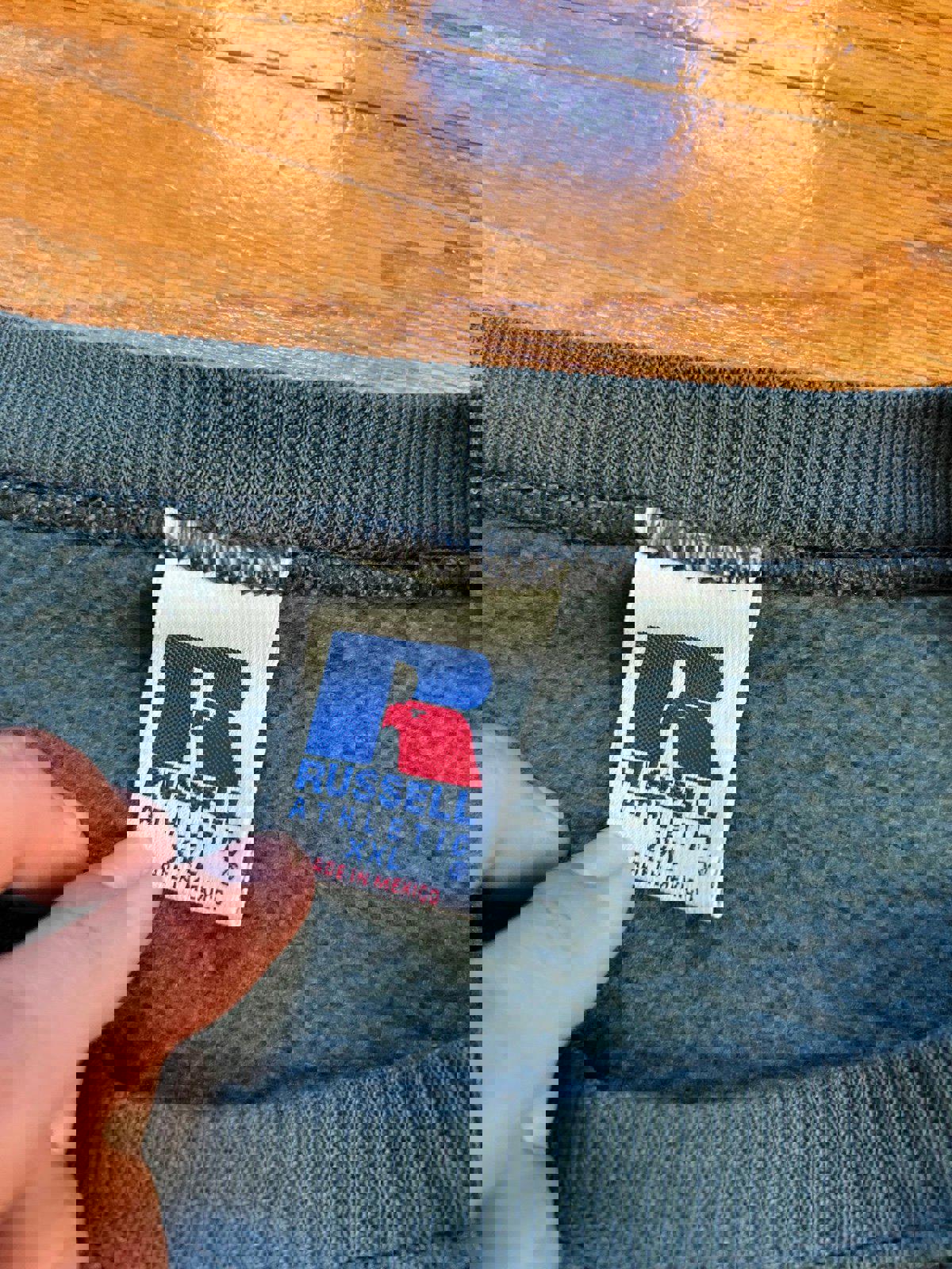 Vintage Russell Athletic Grey Blue Crewneck