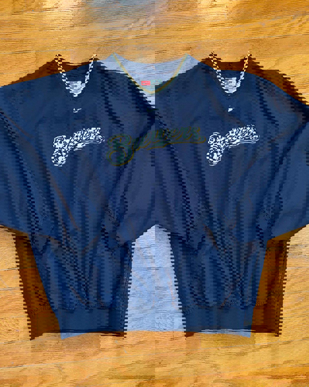 Vintage Nike Milwaukee Brewers Center Swoosh Windbreaker Jacket