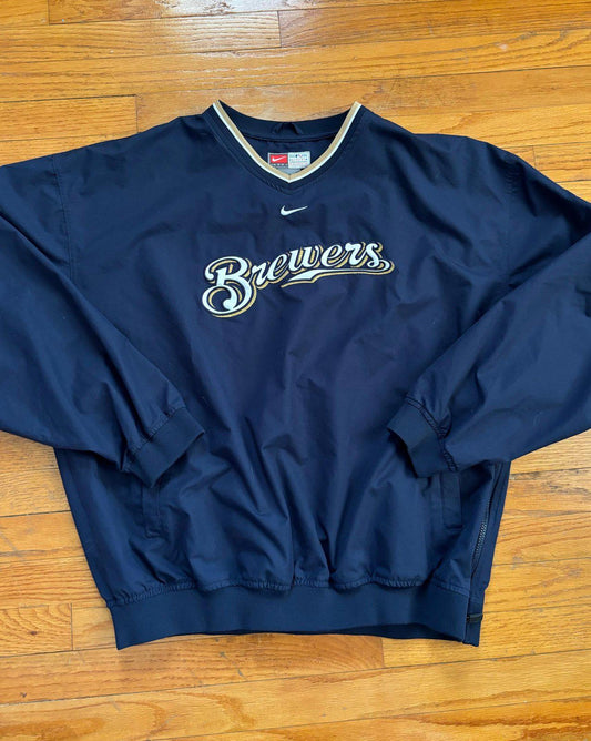 Vintage Nike Milwaukee Brewers Center Swoosh Windbreaker Jacket