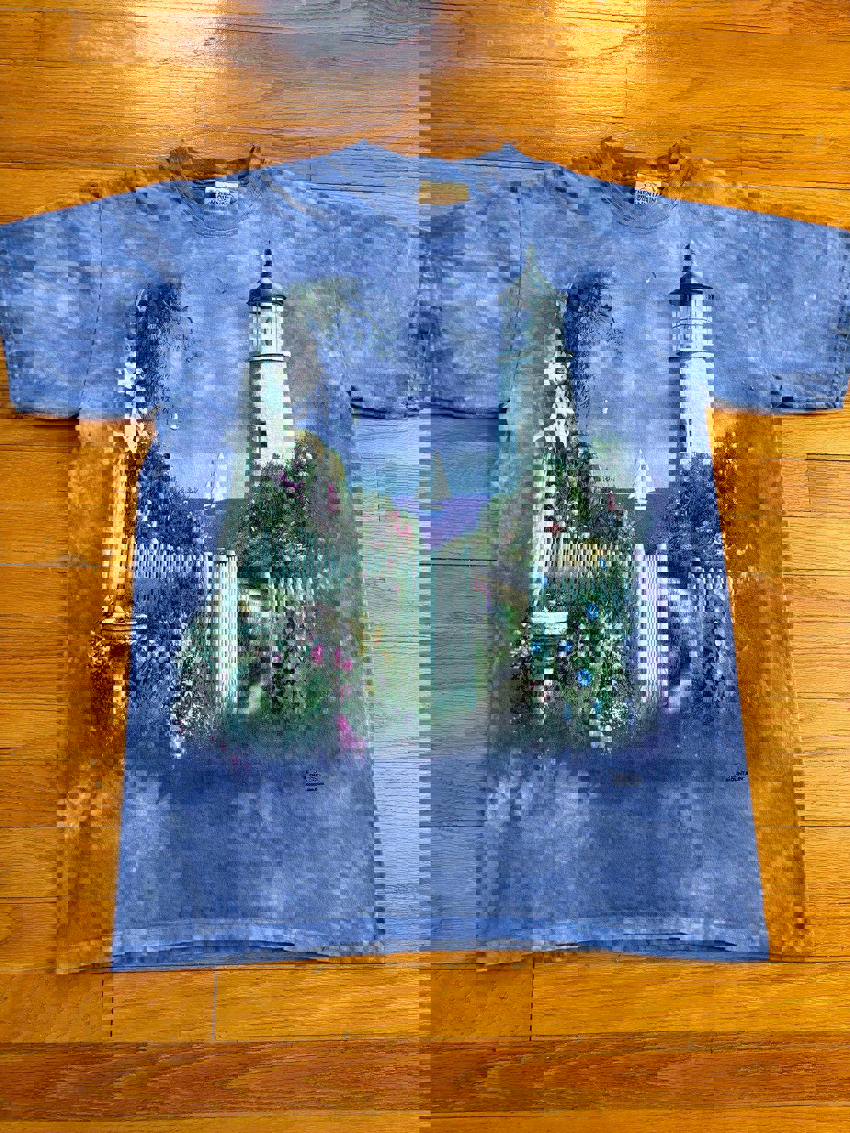 Vintage Tie Dye The Mountains Nature Flowers Lighthouse T-Shirt