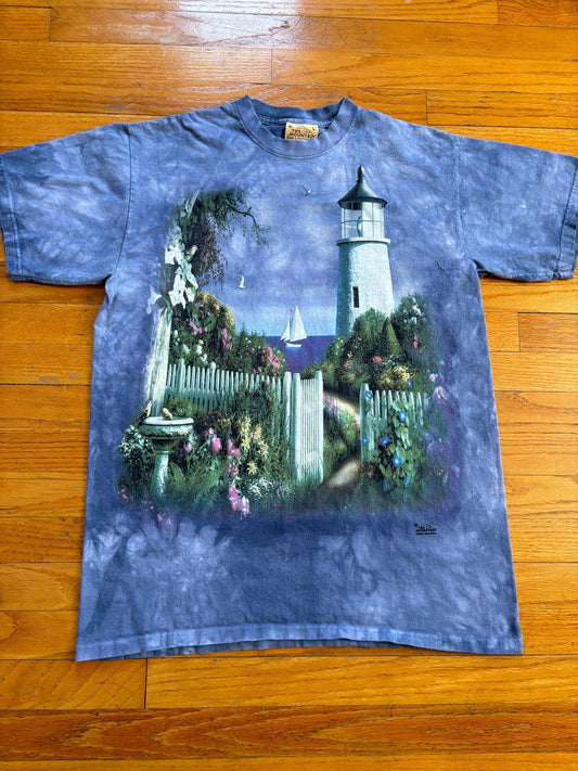 Vintage Tie Dye The Mountains Nature Flowers Lighthouse T-Shirt