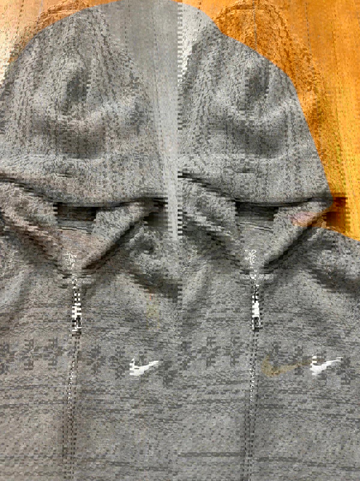 Vintage Grey Christmas Nike Zip Up Hoodie Sweater
