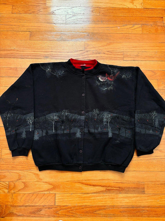 Vintage Christmas Winter Nature AOP Crewneck
