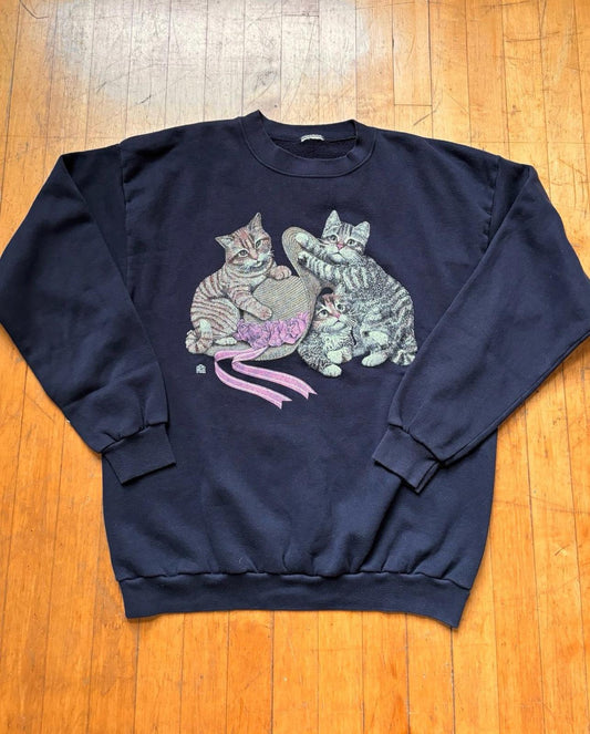 Vintage 90s Baby Cats Crewneck Sweater