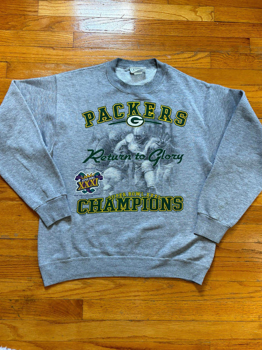 Vintage 90s NFL Green Bay Packer Super Bowl XXXI Champions Crewneck Sweater