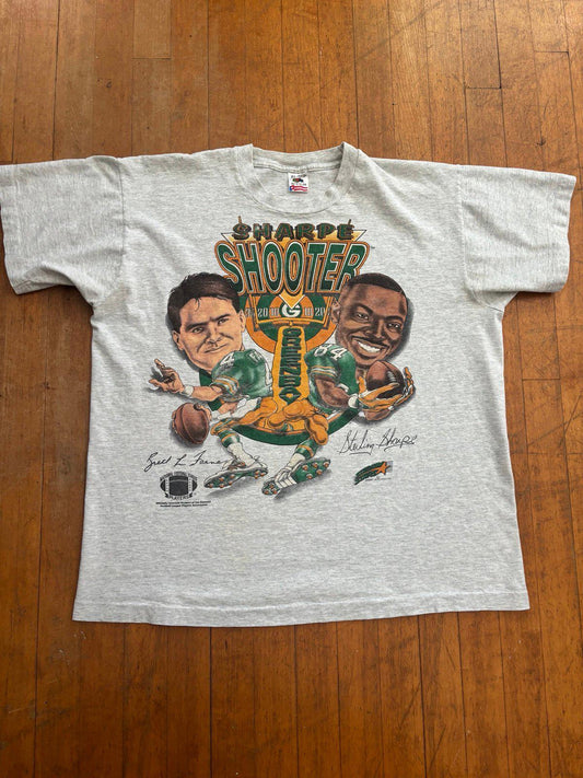 Vintage 90s NFL Green Bay Packers Brett Farve Sterling Sharpe T-Shirt