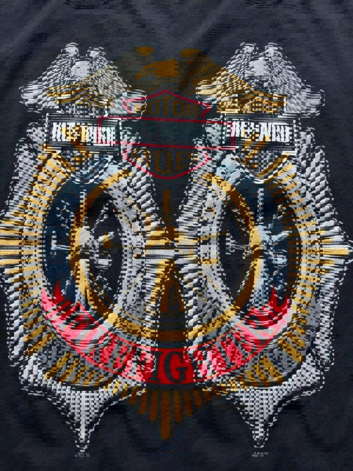 Harley Davidson Firefighter Motorcycle T-Shirt