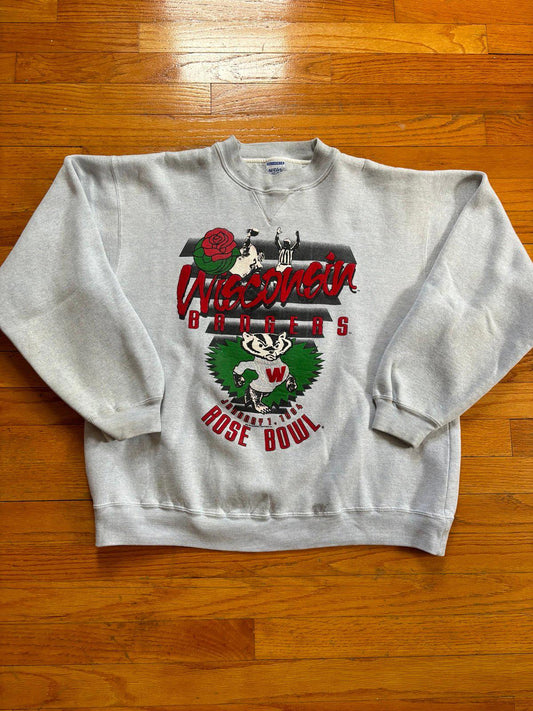 Vintage 90s University of Wisconsin Badgers Rose Bowl Crewneck Sweater