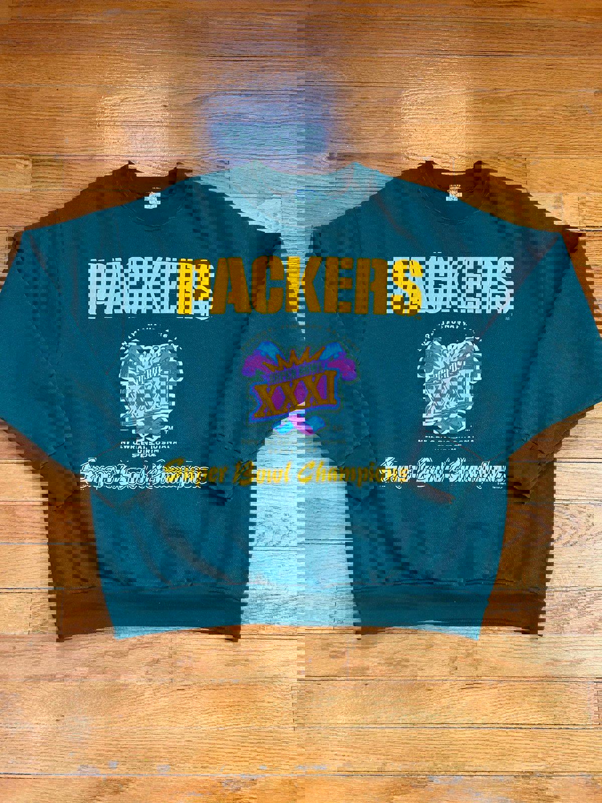 Vintage 90s NFL Green Bay Packer Super Bowl XXXI Champions Crewneck Sweater