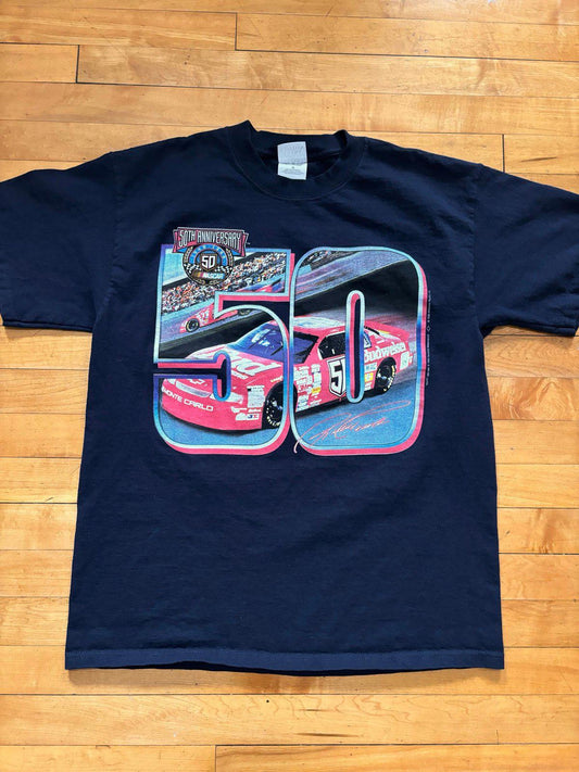 Vintage Nascar Racing 50th Anniversary Budweiser Racing T-Shirt
