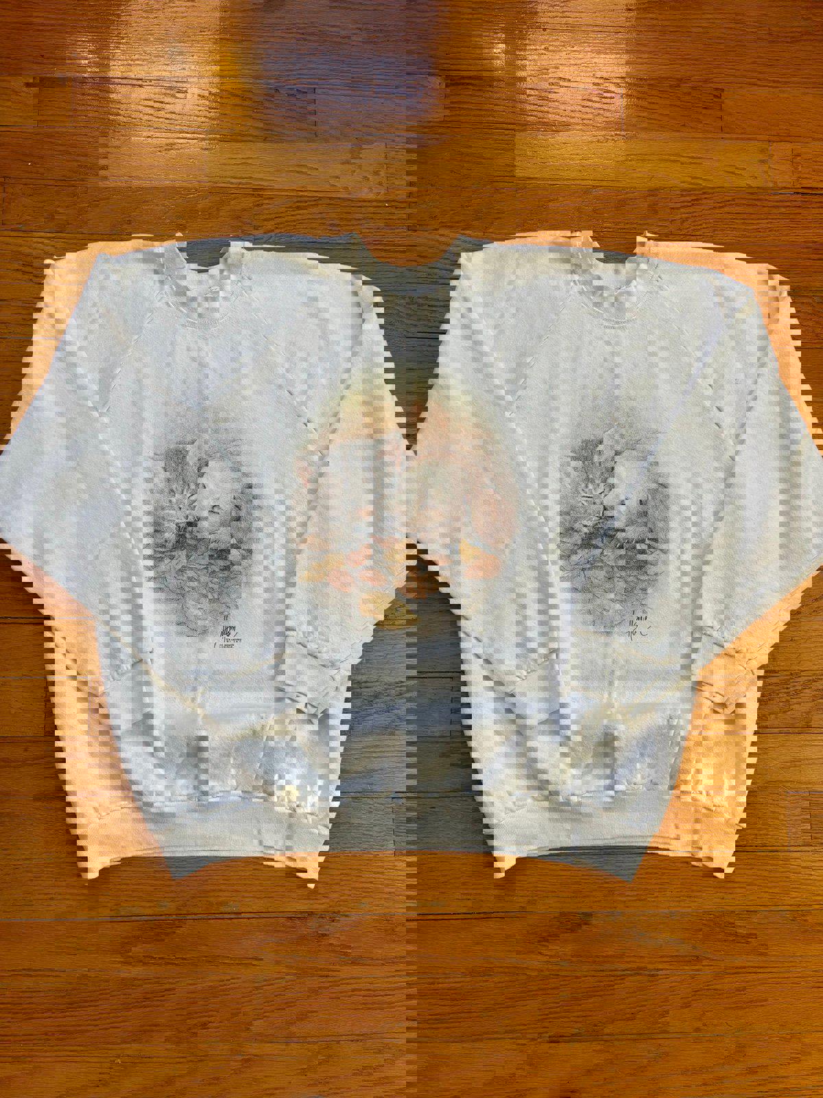 Vintage Fall Dog Puppies Kitten Crewneck Sweater