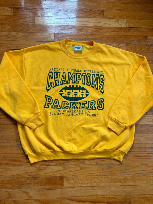 Vintage 90s NFL Green Bay Packer Super Bowl Champions Crewneck Sweater