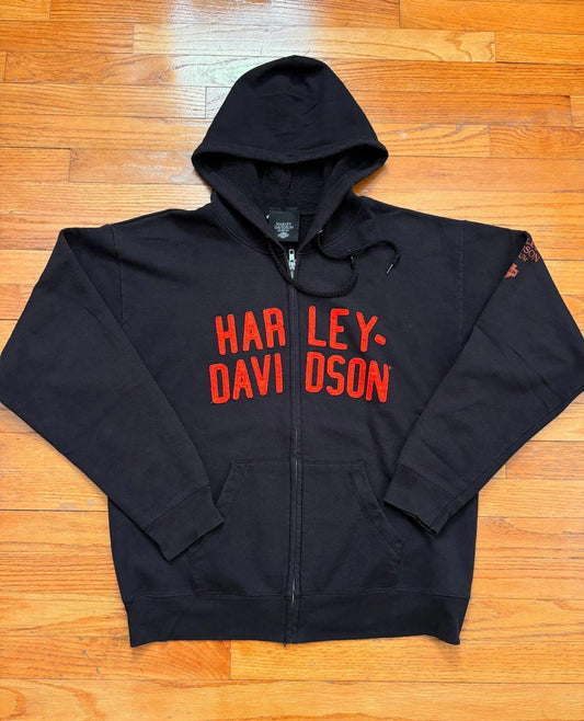 Harley Davidson Motorcycle Zip Up Hoodie