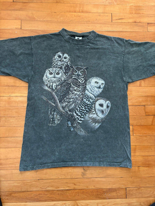 Vintage Owl Nature Tie Dye T-Shirt
