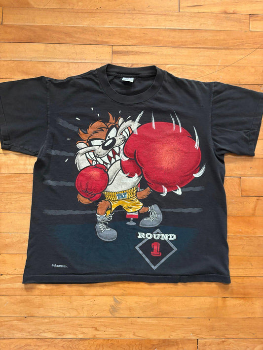 Vintage 90s Looney Tunes Taz Boxing AOP T-Shirt