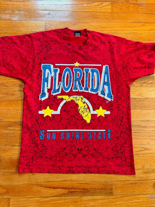 Vintage Florida Sunshine State AOP Single Stitch T-Shirt