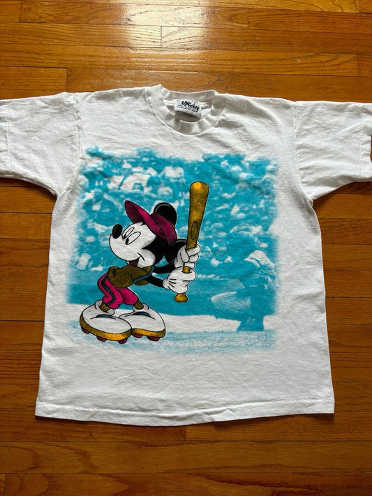 Vintage 90s Disney Mickey Mouse Baseball T-Shirt