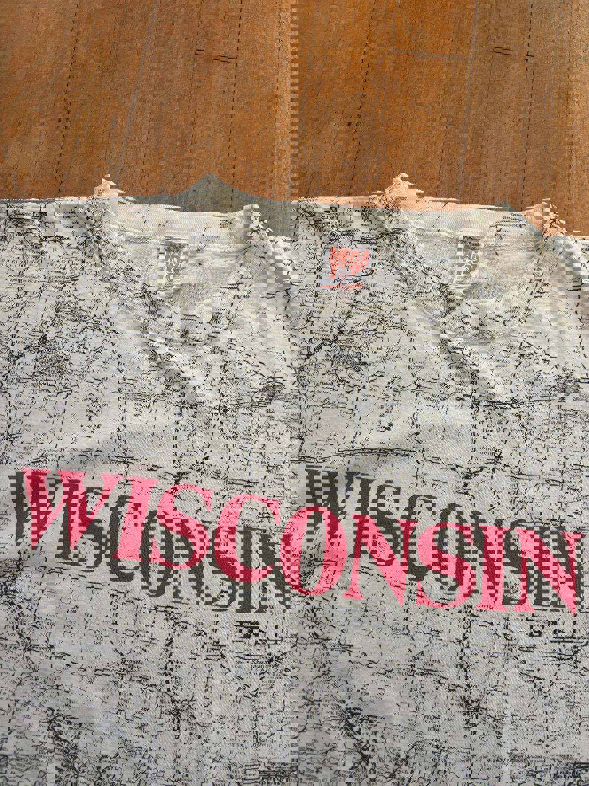 Vintage Wisconsin Road Map AOP T-Shirt