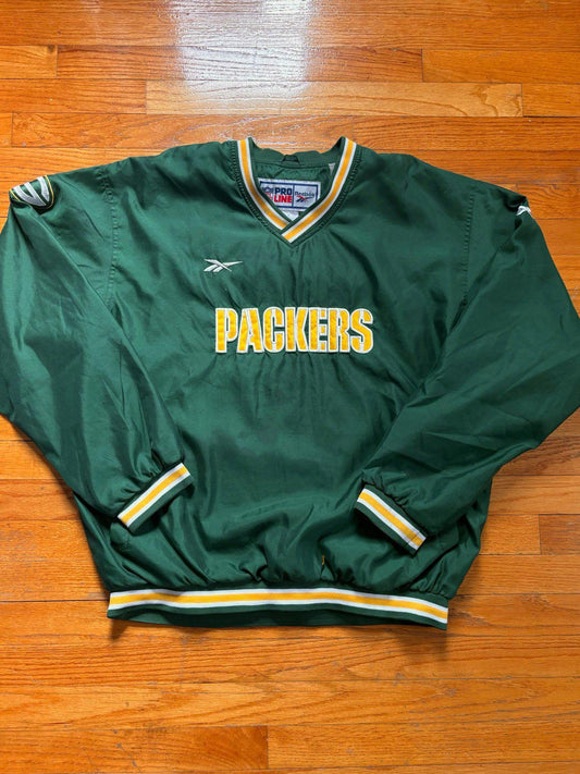 Vintage 90s NFL Green Bay Packer Windbreaker Pullover Jacket