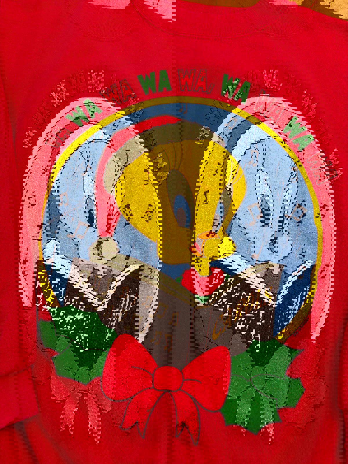 Vintage Looney Tunes Tweety Bird Christmas Crewneck