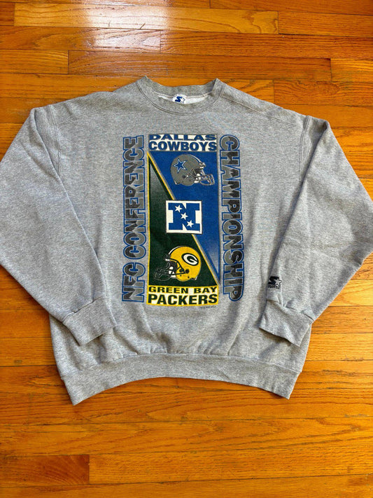 Vintage 90s NFL Green Bay Packer Dallas Cowboys NFC Championship Crewneck Sweate