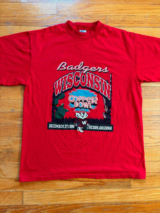 Vintage 90s Wisconsin Badgers Football Copper Bowl T-Shirt