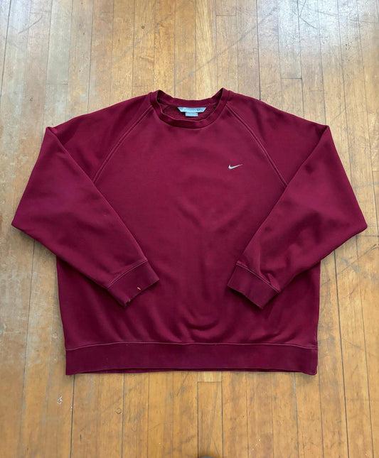 Vintage Nike Swoosh Red Maroon Crewneck
