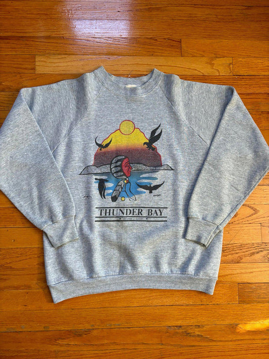 Vintage Native American Thunder Bay Ontario Canada Crewneck