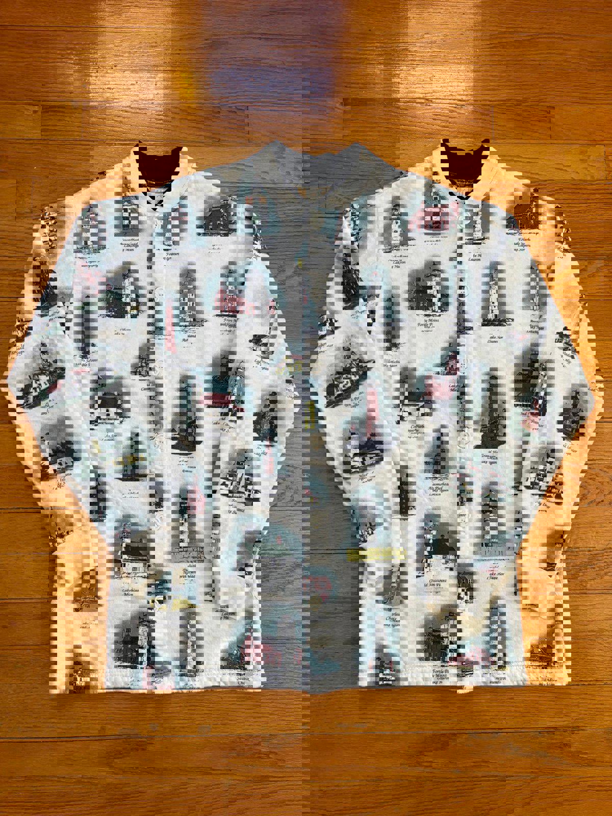 Vintage Great Lakes Lighthouse AOP Sweater