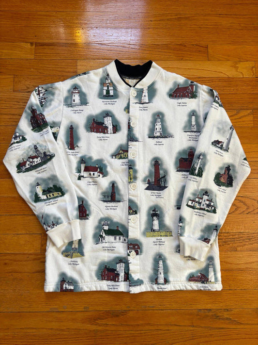 Vintage Great Lakes Lighthouse AOP Sweater