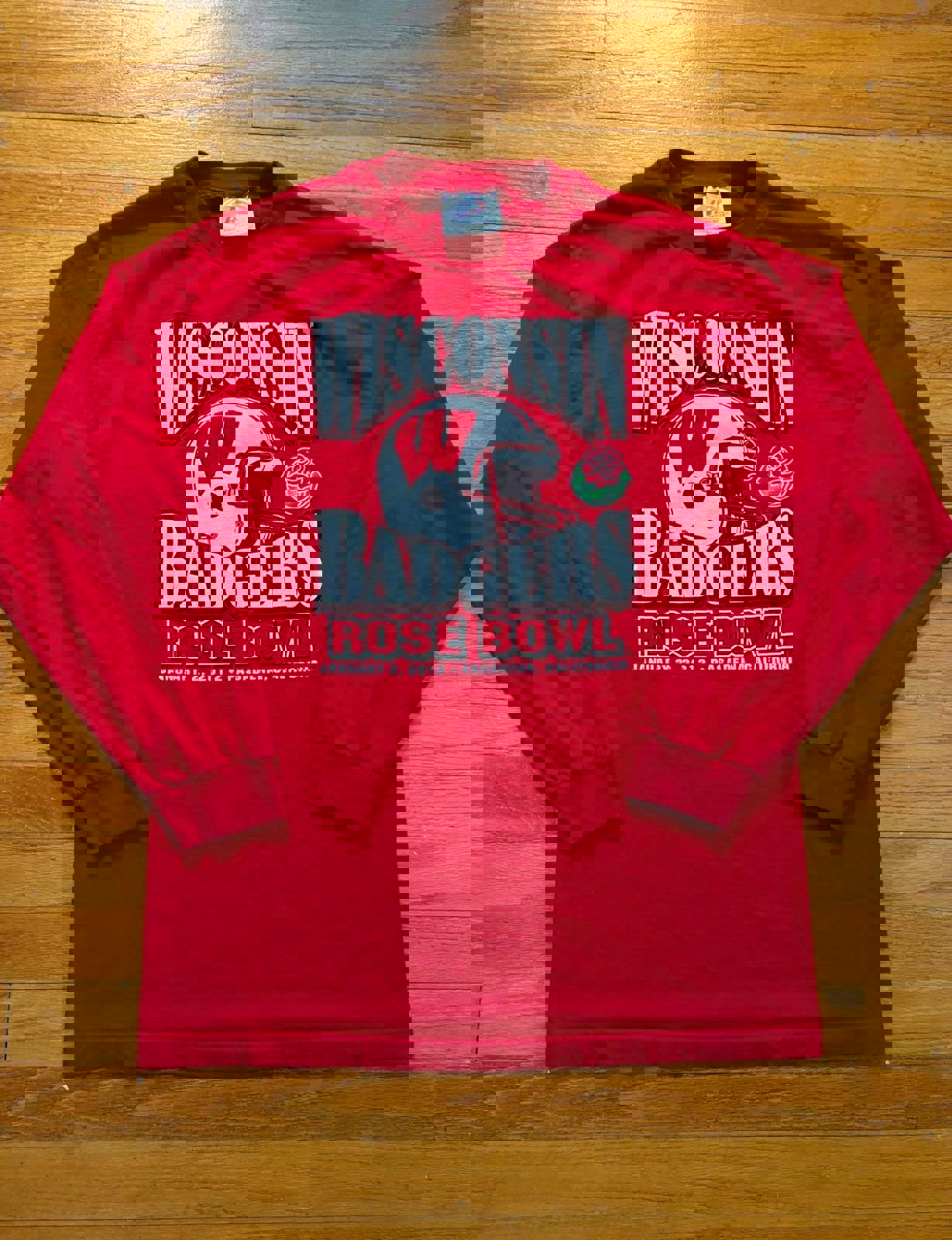 Wisconsin Badgers Football Rose Bowl Long Sleeve T-Shirt