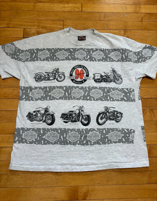 Vintage 90s Harley Davidson Motorcycle Milwaukee Wisconsin AOP T-Shirt