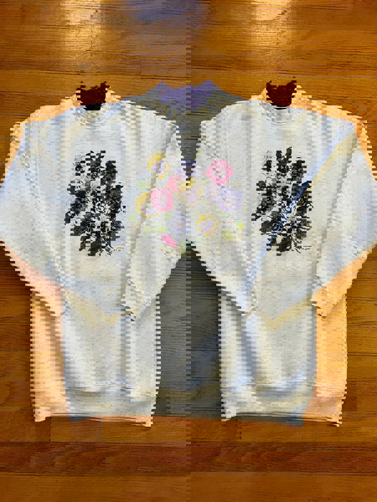 Vintage 90s Flowers Butterflies Nature Crewneck