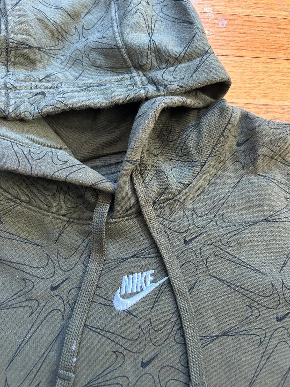 Nike Olive Green Center Swoosh Hoodie