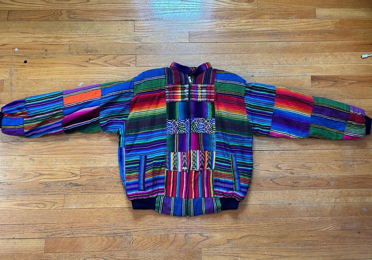 Vintage Mexican Zarape Design Zip up Jacket