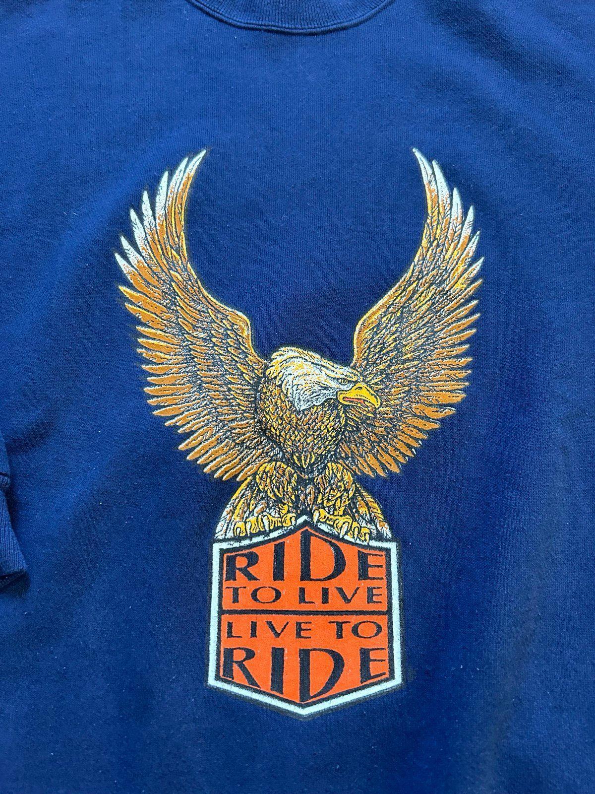 Vintage Harley Davidson Motorcycle Eagle Crewneck Sweater