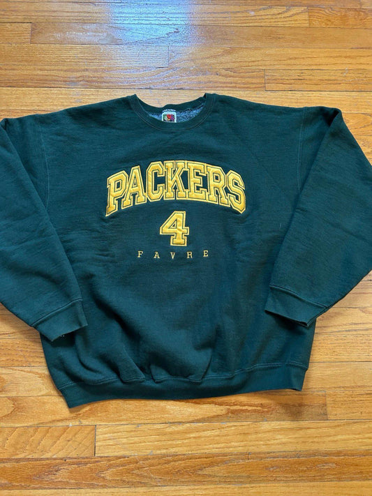 Vintage 90s NFL Green Bay Packer Brett Farve Crewneck Sweater