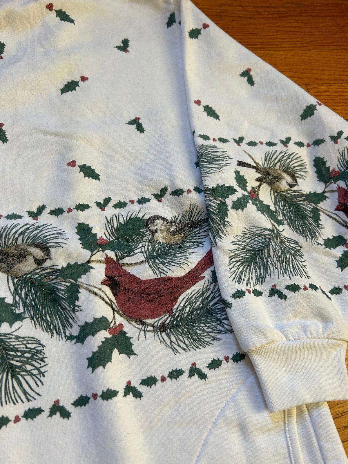 Vintage Nature AOP Cardinal Birds Winter Christmas Sweater