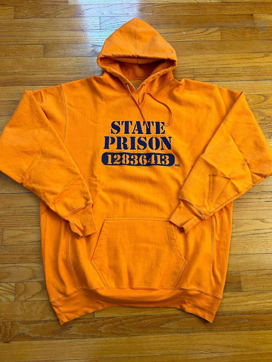 Vintage Steve & Barrys State Prison Halloween Costume Hoodie Sweater