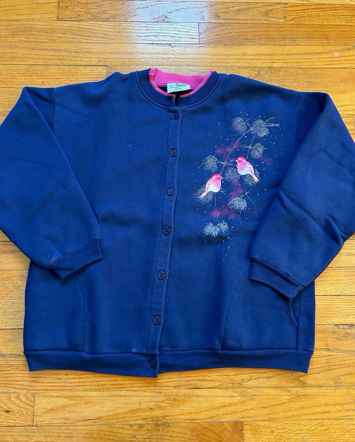 Vintage Nature Birds Flowers Crewneck Sweater