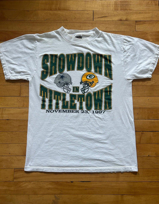 Vintage Green Bay Packers NFL Dallas Cowboys Showdown T-Shirt