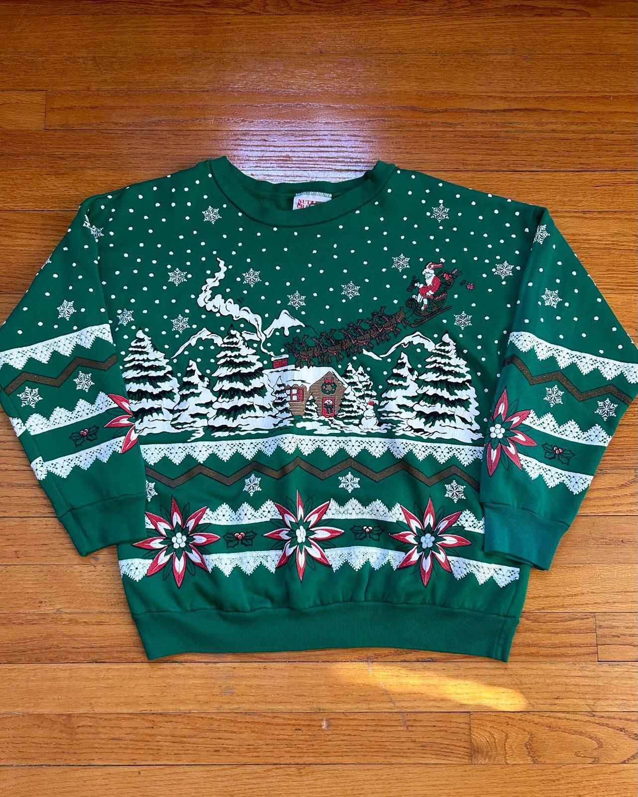 Vintage Christmas Winter Nature AOP Crewneck