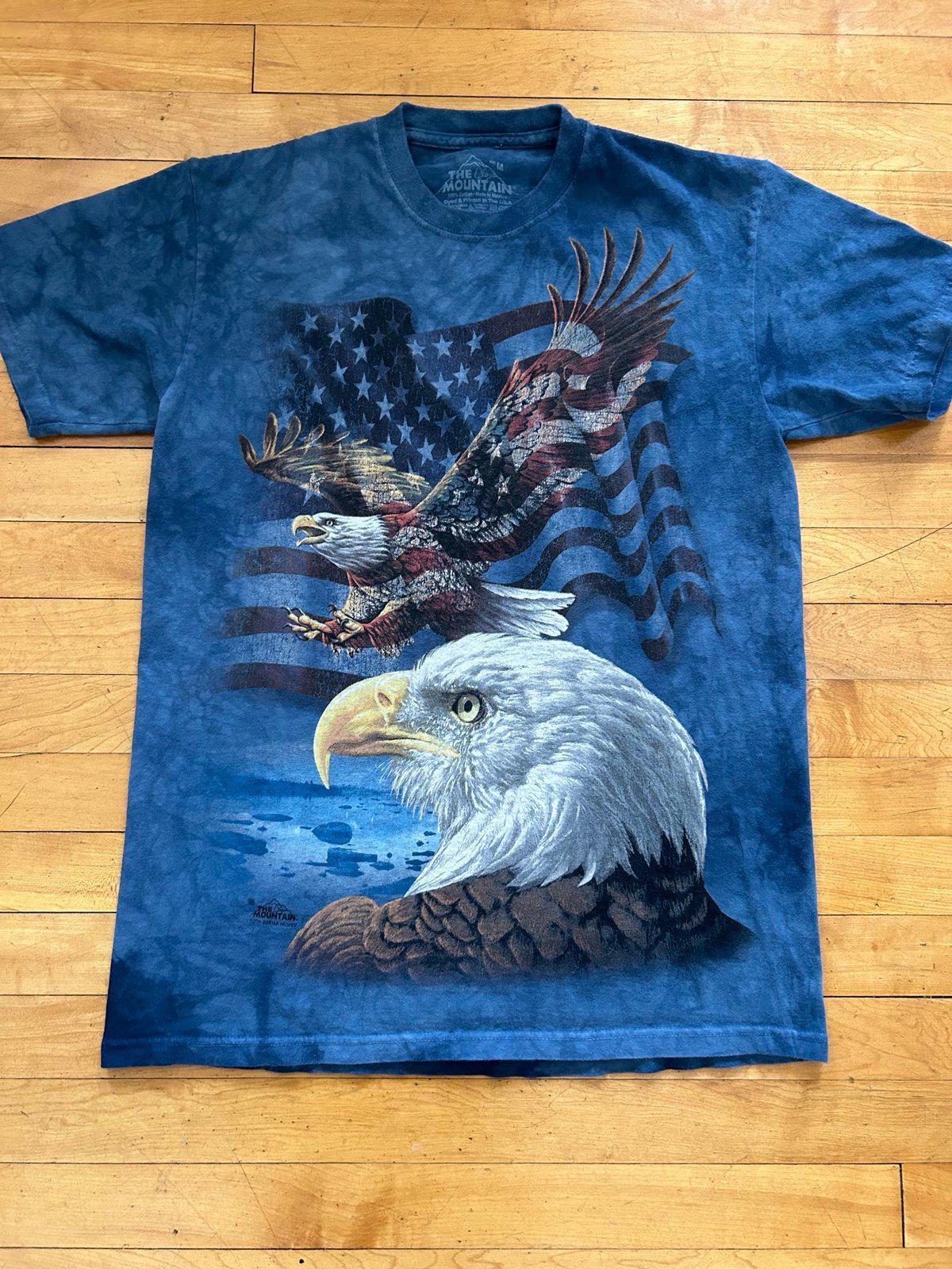 Vintage Tie Dye The Mountains USA Thunder Bald Eagle T-Shirt