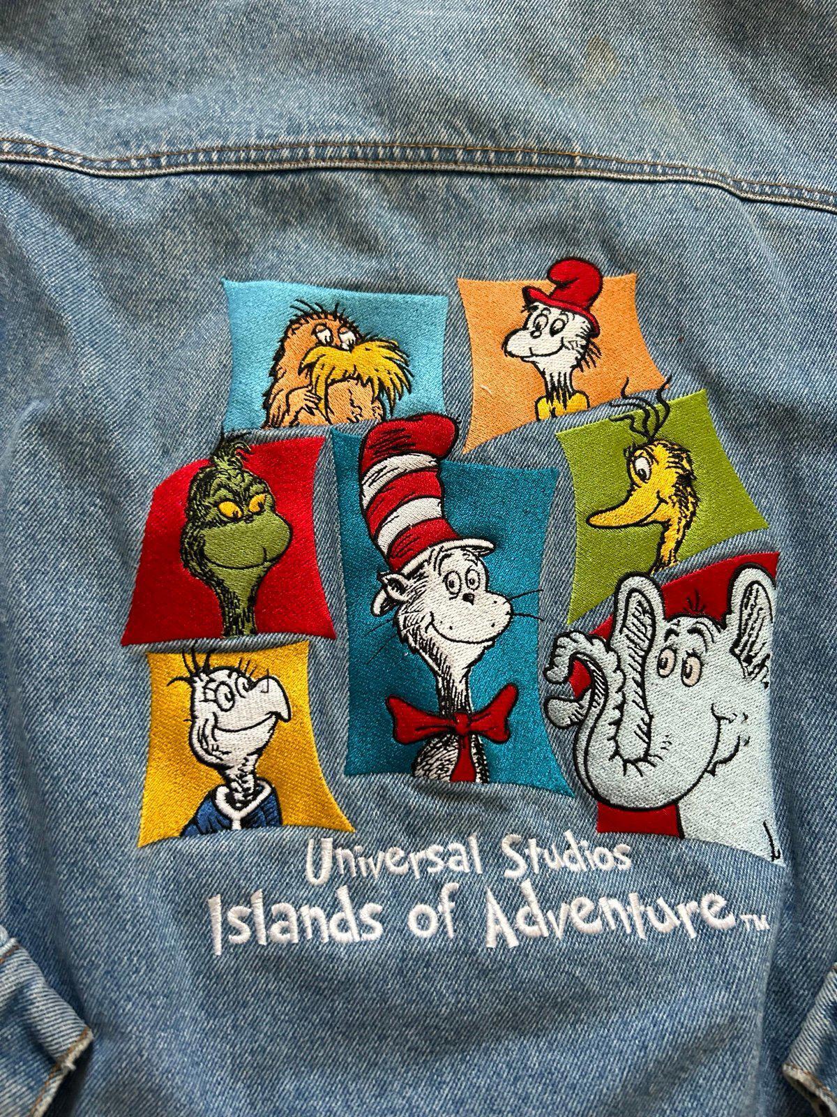 Vintage Universal Studios Island of Adventure Dr.Seuss Denim Jean Jacket