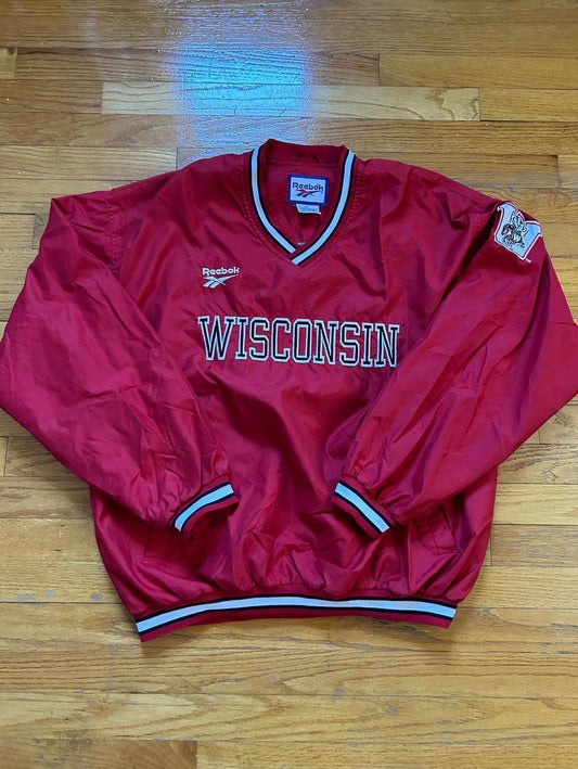 Vintage 90s University of Wisconsin Badgers College NCAA Windbreaker Pullover