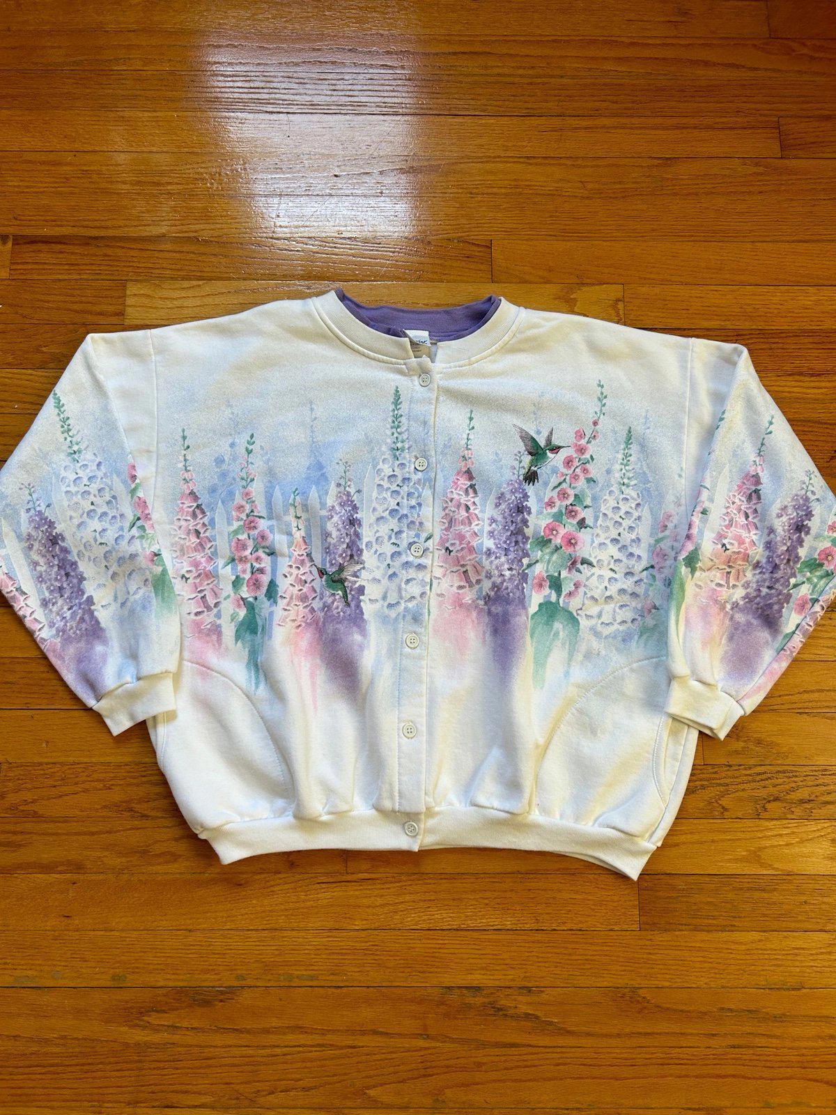 Vintage Nature Birds Flowers AOP Crewneck Sweater