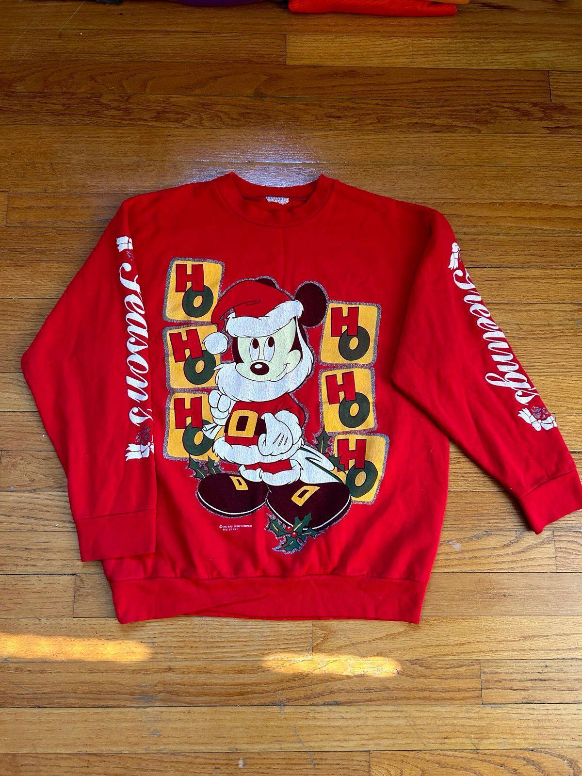 Vintage Walt Disney Christmas Holiday Mickey Mouse Winter Sweater