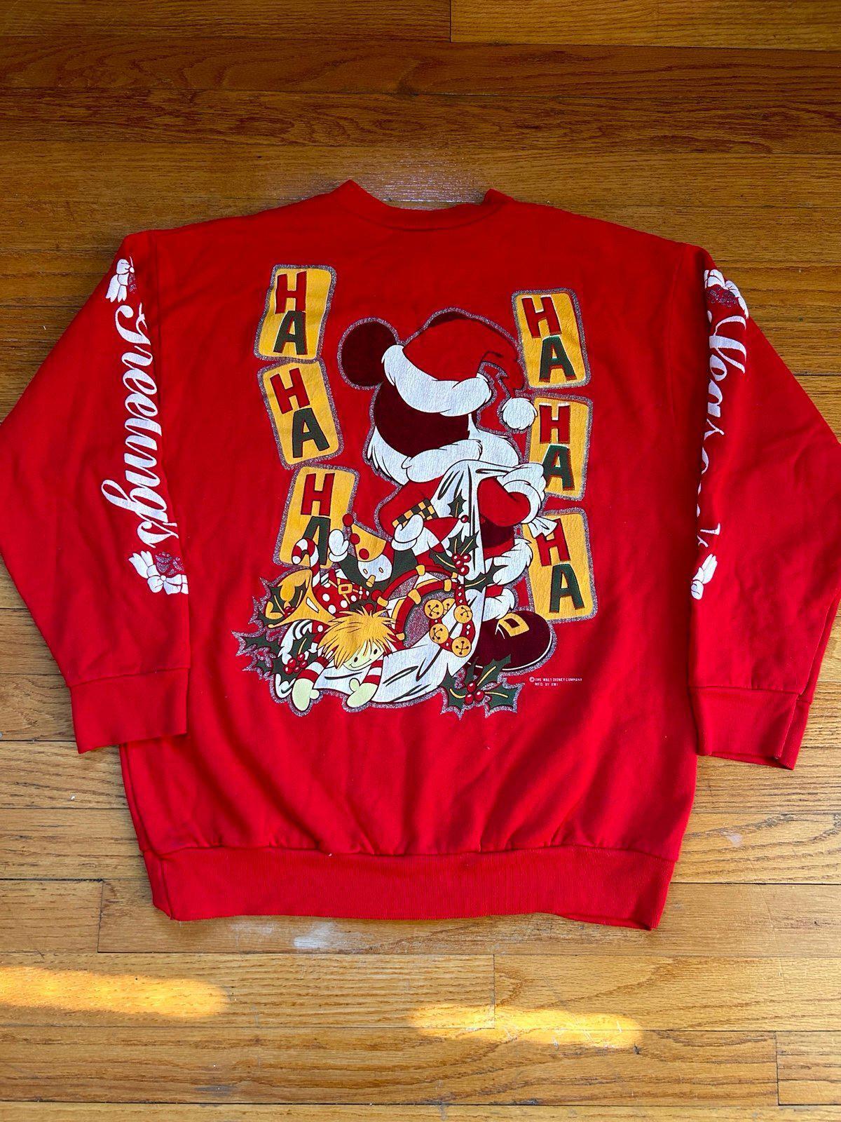 Vintage Walt Disney Christmas Holiday Mickey Mouse Winter Sweater