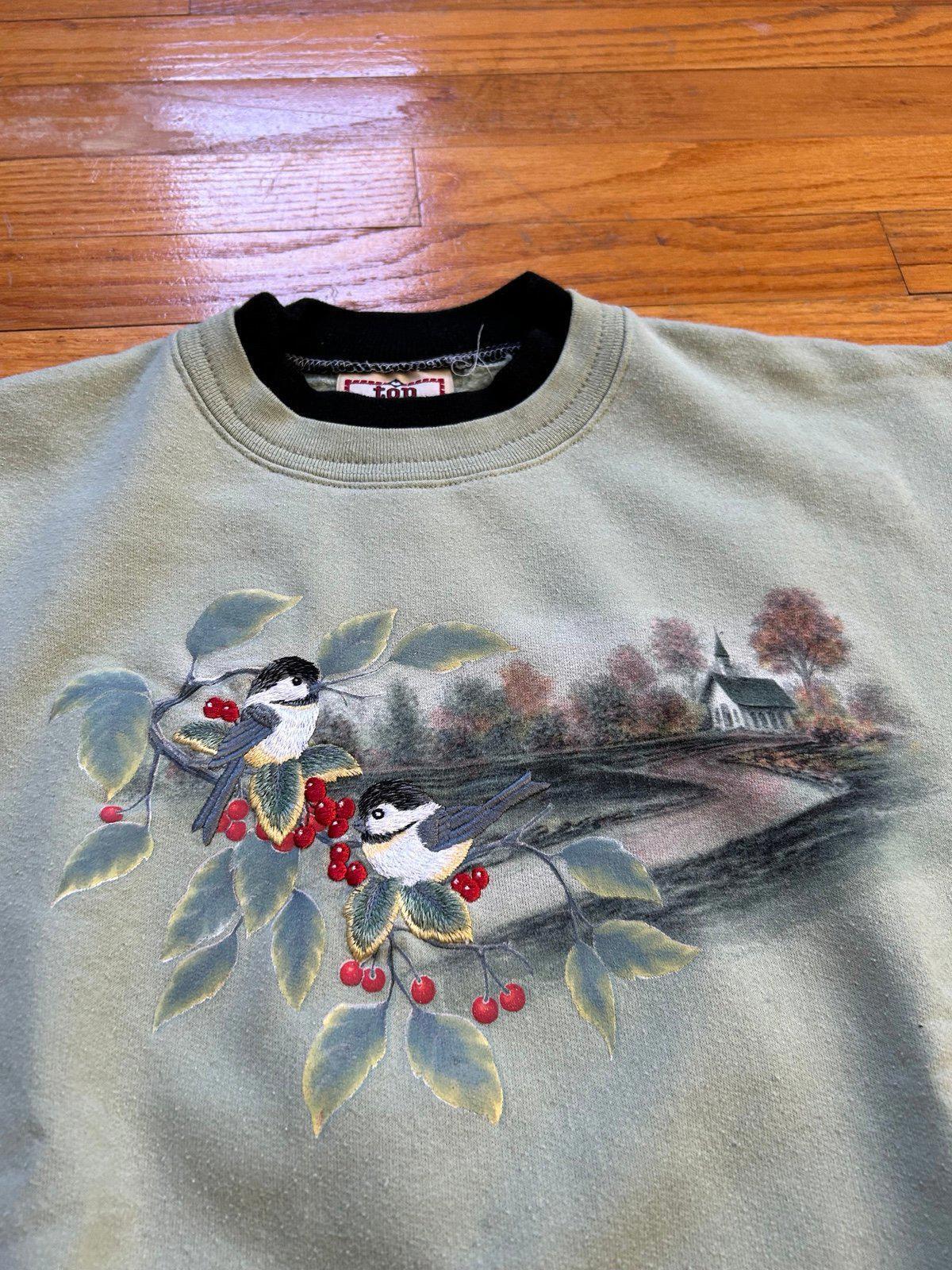 Vintage Nature Birds Flowers Crewneck Sweater