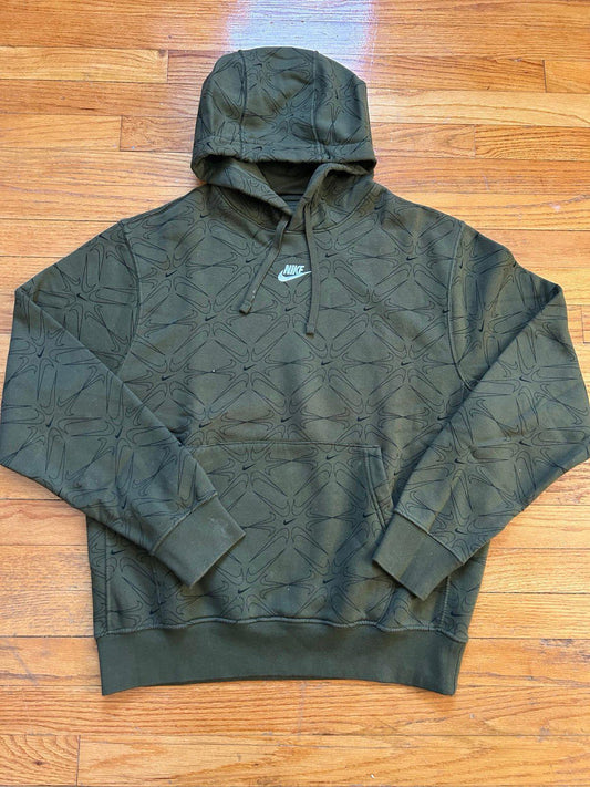 Nike Olive Green Center Swoosh Hoodie